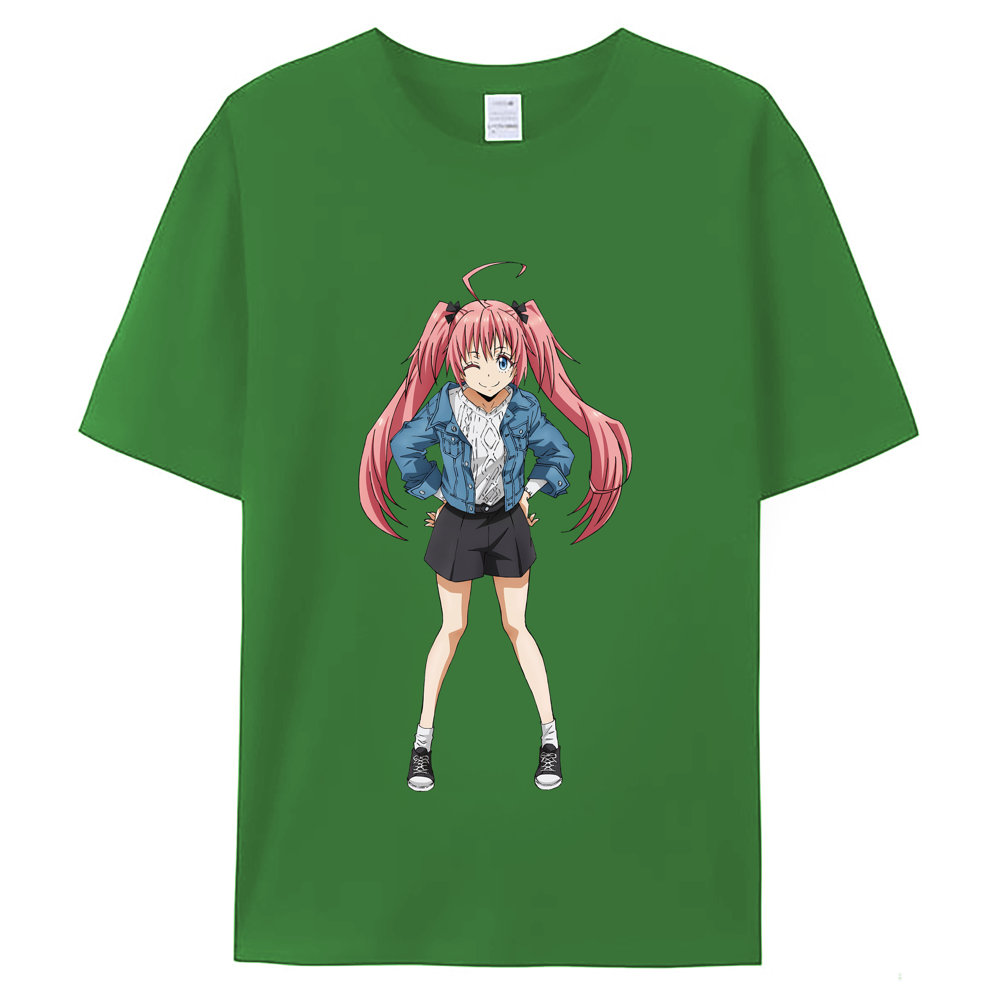 （画像用） 転スラ Regarding Reincarnated to Slime レディースカジュアルプリントTシャツ（綿100％）